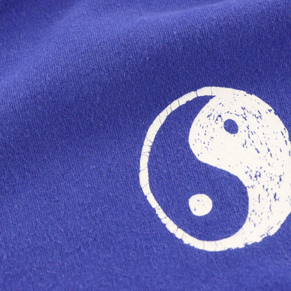 Vintage STUSSY Yin & Yang Symbol USA Made Blue Hoodie Sweatshirt (S)