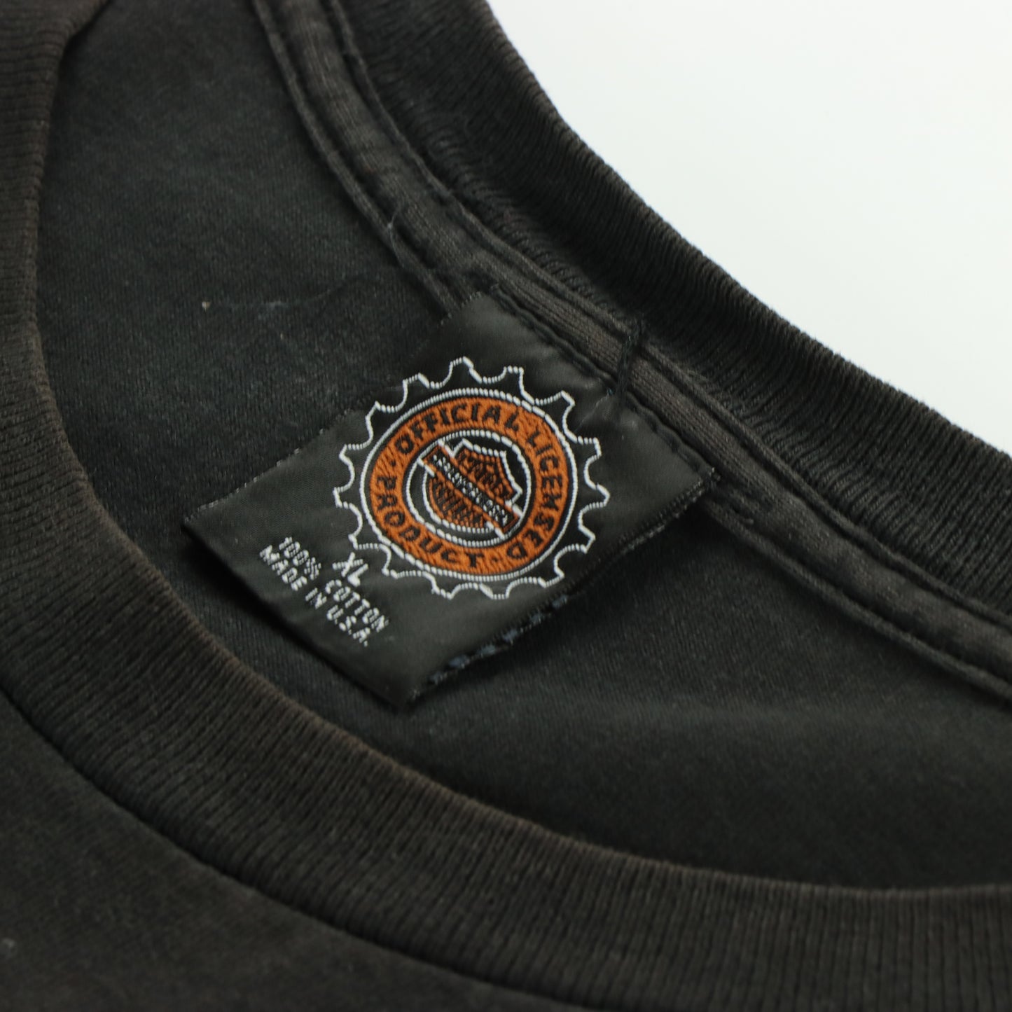 1996 HARLEY DAVIDSON Spell Out Logo Las Vegas USA Made Brown T-Shirt (XL)