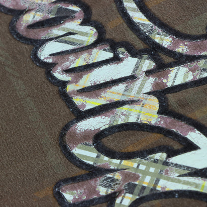 SOUTH POLE Y2K Plaid Spell Out Logo Brown T-Shirt (L-XL)