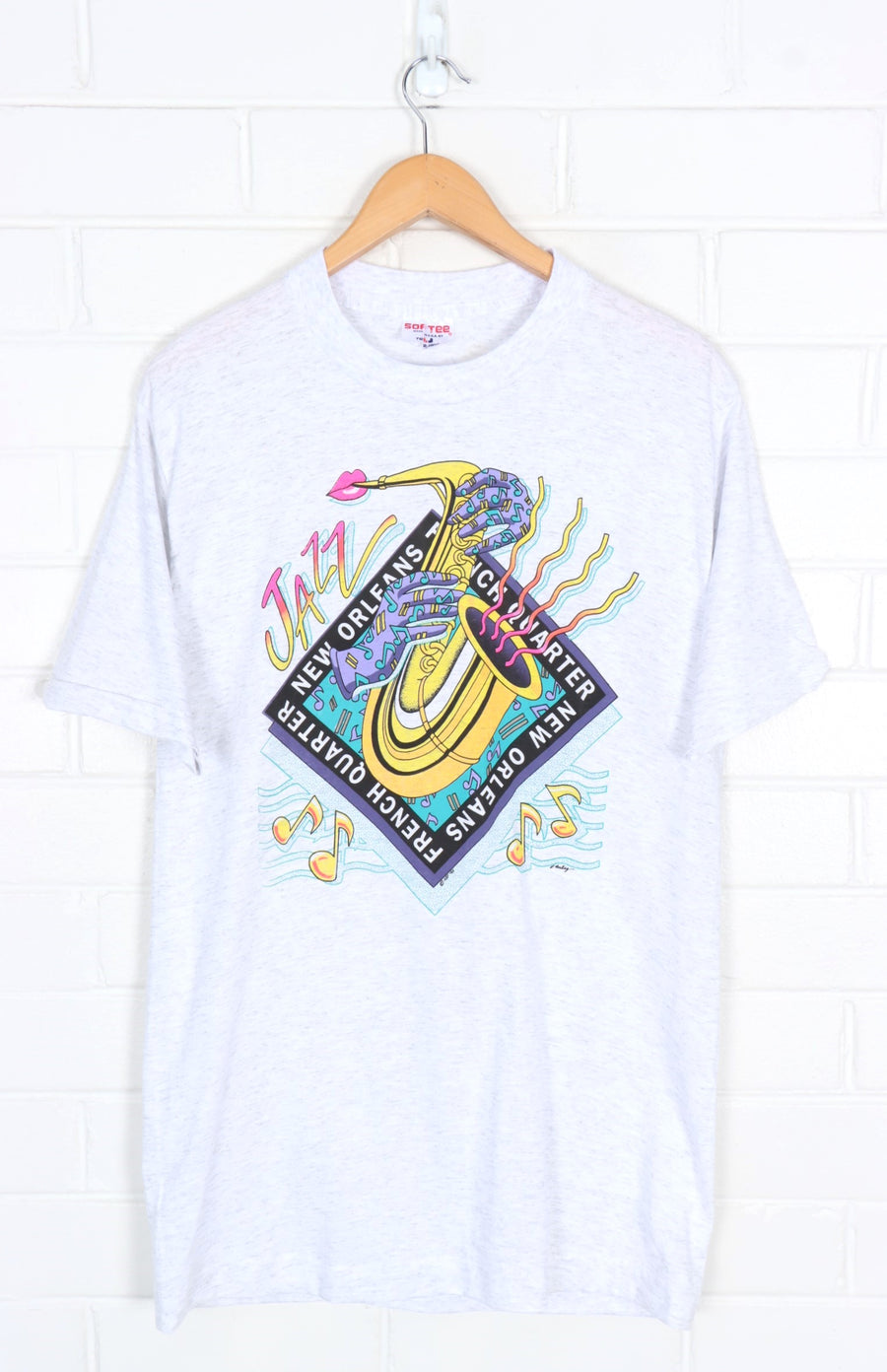 1993 Vintage French Quarter New Orleans Colourful Music Tee (S-M)