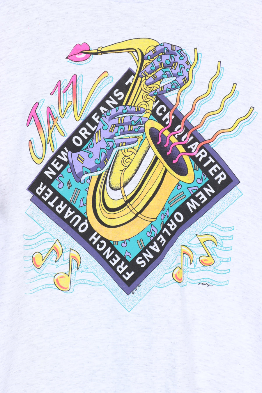 1993 Vintage French Quarter New Orleans Colourful Music Tee (S-M)