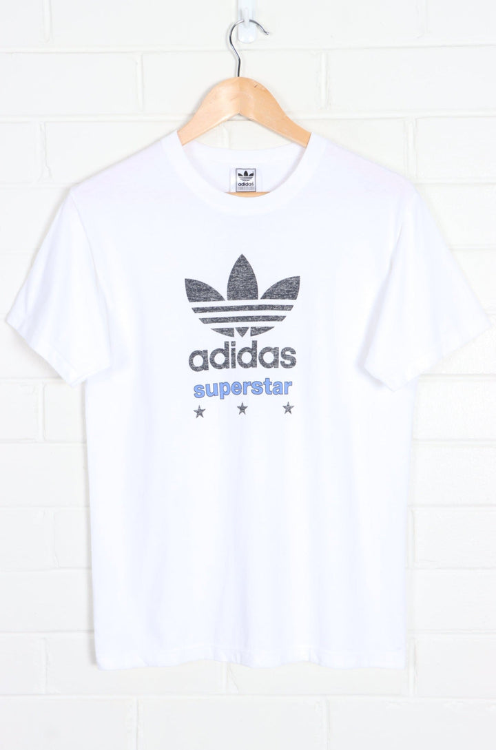 ADIDAS Superstar Trefoil Logo & Stars T-Shirt USA Made (S-M)