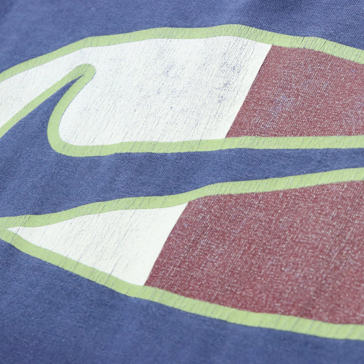 NIKE Big Swoosh Logo Vintage USA Made Navy Blue T-Shirt (L-XL)
