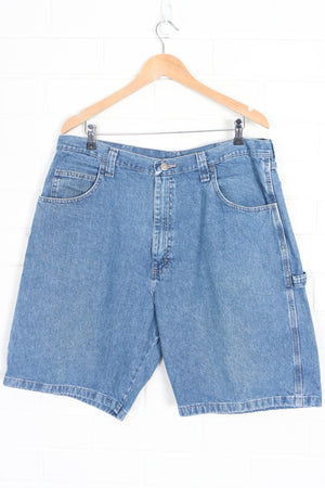 WRANGLER Medium Wash Denim Carpenter Jorts Shorts (38)
