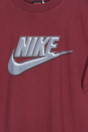 NIKE Maroon & Grey Graphic Swoosh Tee (S-M)