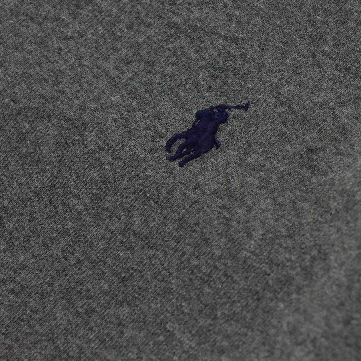 POLO RALPH LAUREN Embroidered Logo Grey & White Collared Rugby Sweater (L Tall)