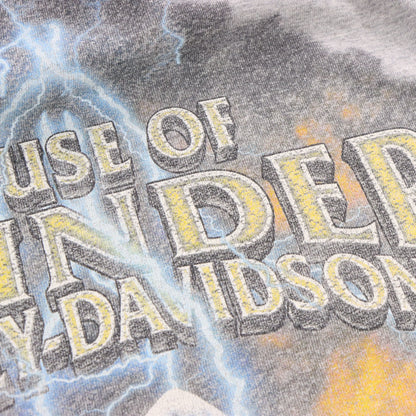 Vintage HARLEY DAVIDSON "House Of Thunder" Morgan Hill California Grey Long Sleeve Tee (XL)