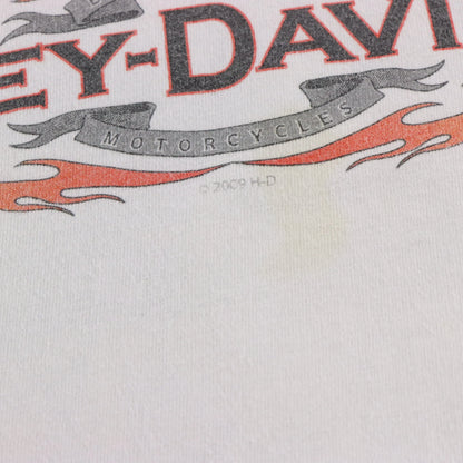 Vintage HARLEY DAVIDSON Appleton Clarksville Tennessee White USA Made Motorcycle Tee (XL)