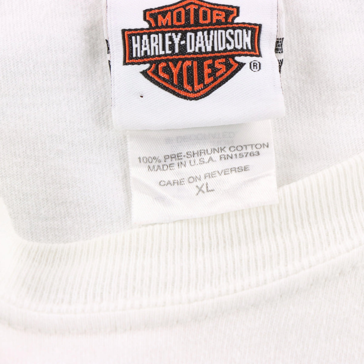 Vintage HARLEY DAVIDSON Appleton Clarksville Tennessee White USA Made Motorcycle Tee (XL)