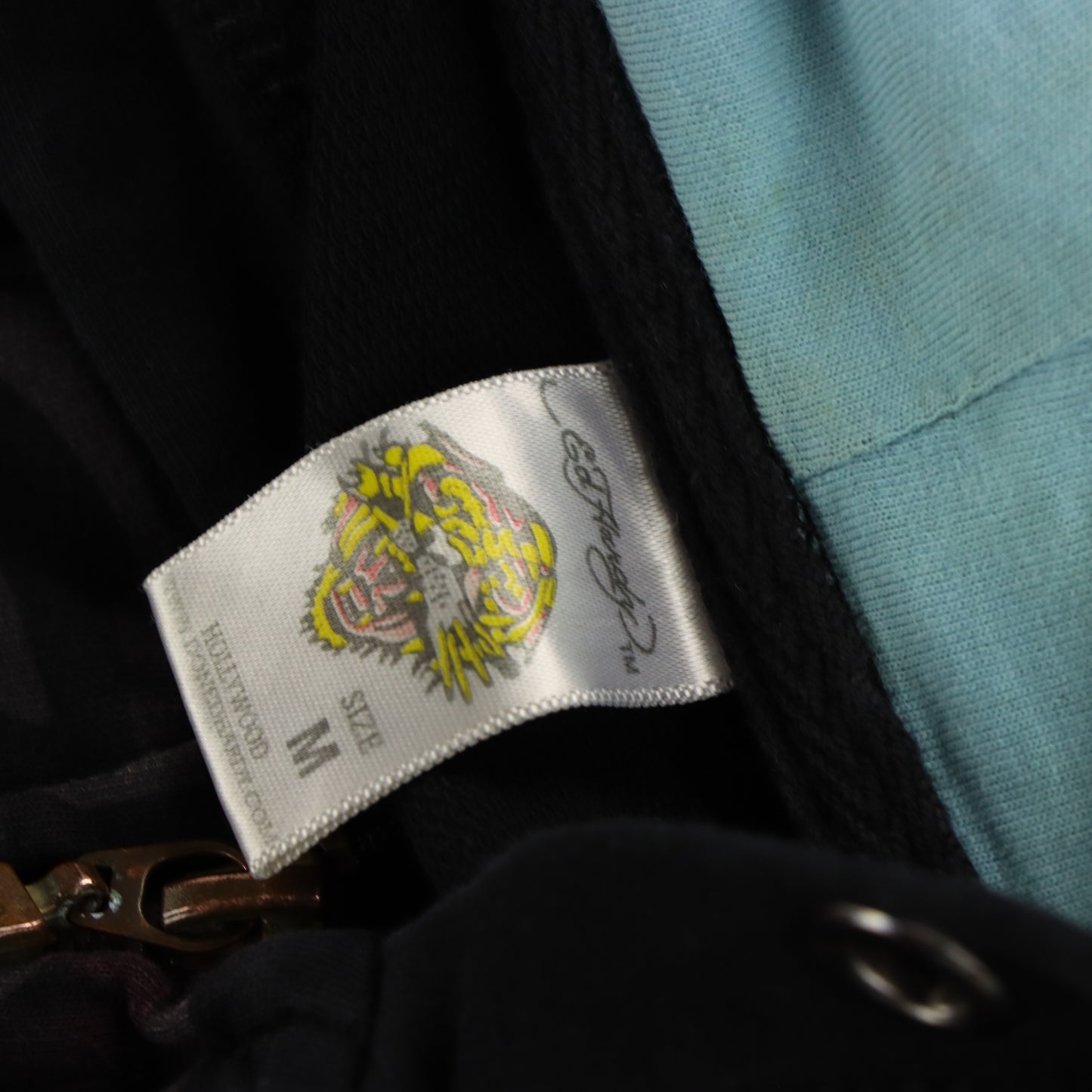 ED HARDY By Christian Audigier Y2K Embellished Zip Up Hoodie Sweatshirt (XS-S)