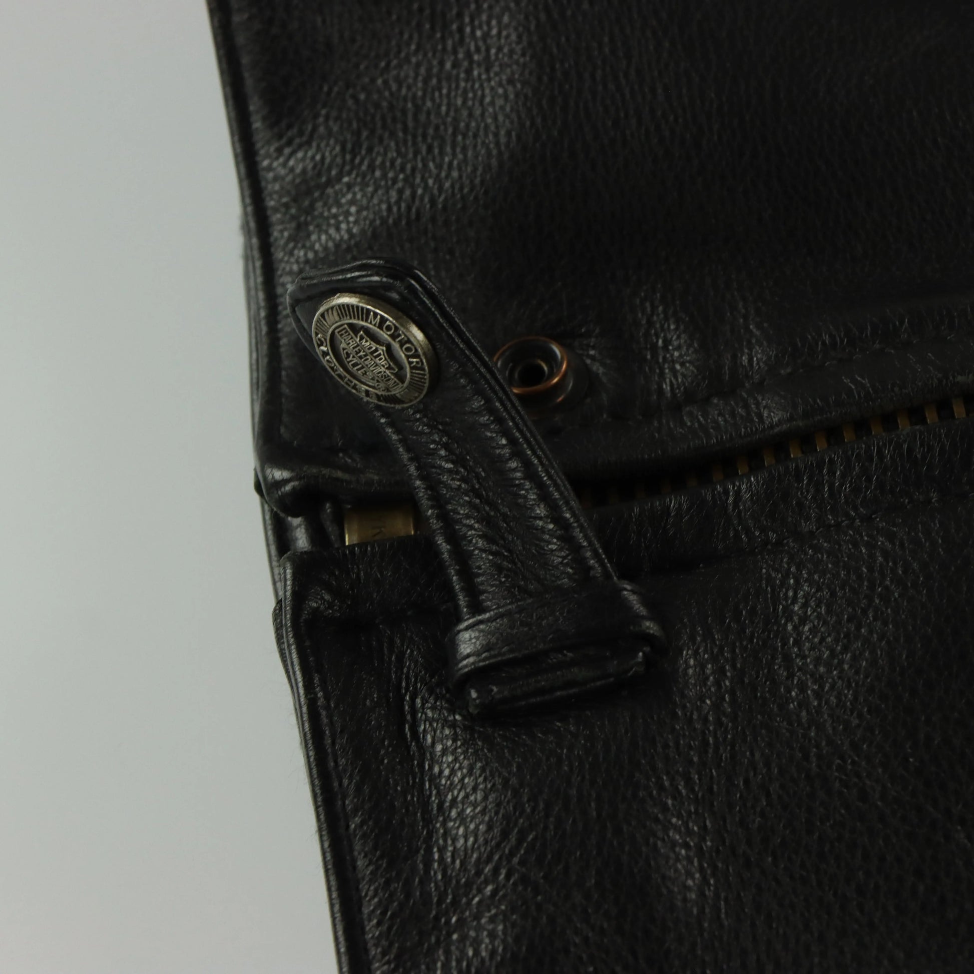 HARLEY DAVIDSON Cruiser Embroidered Logo #1 Genuine Leather Motorcycle Jacket (XL) - Vintage Sole Melbourne