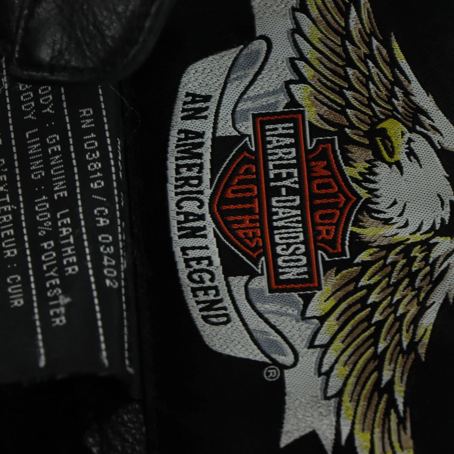 HARLEY DAVIDSON Cruiser Embroidered Logo #1 Genuine Leather Motorcycle Jacket (XL) - Vintage Sole Melbourne