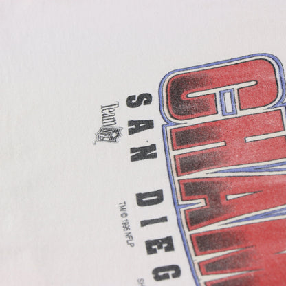 Vintage 1995 CHARGERS Super Bowl AFC Champions Signature Single Stitch White T-Shirt (L)