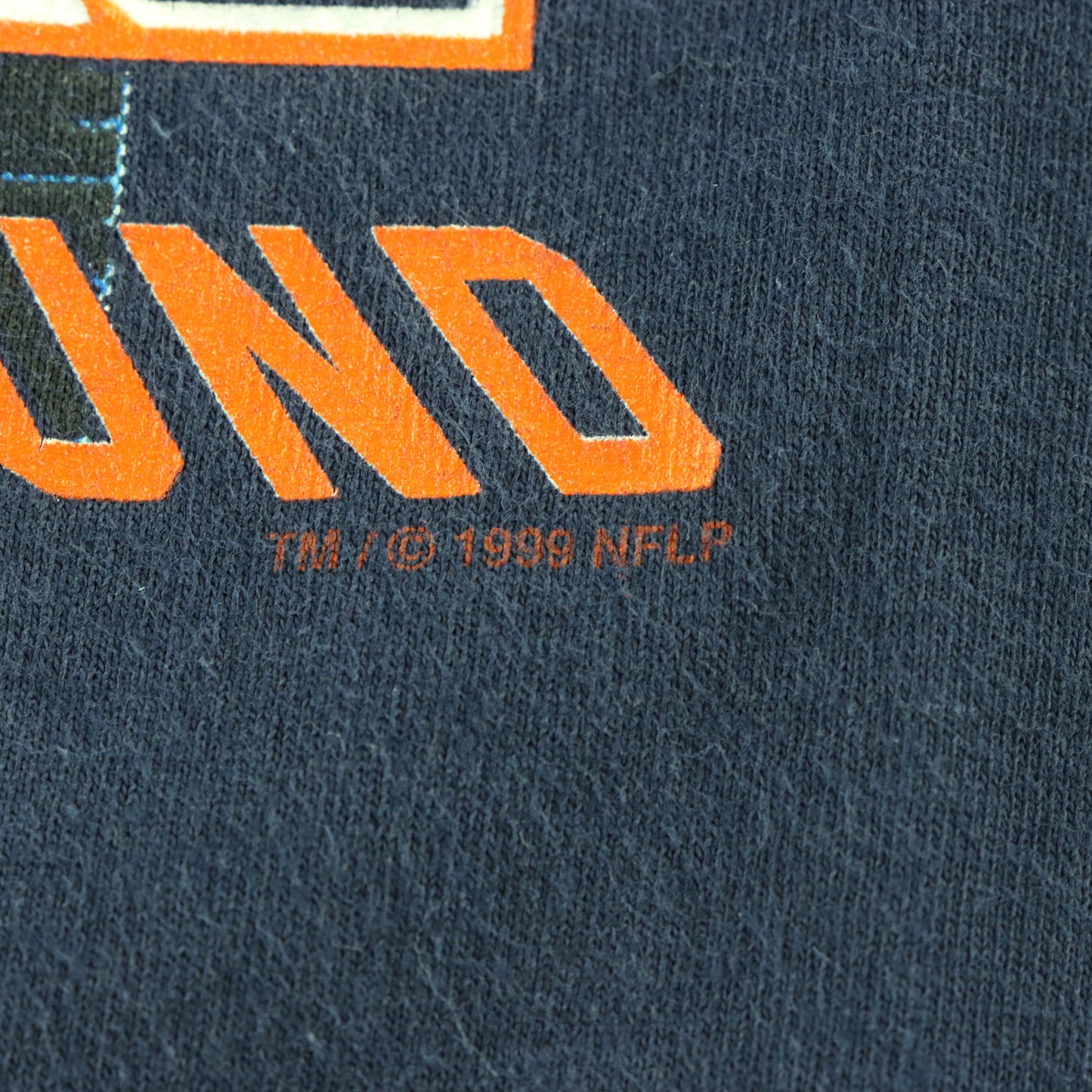 Vintage 1999 Denver Broncos 'Back To Back AFC Champs' Navy USA Made T-Shirt (XL)