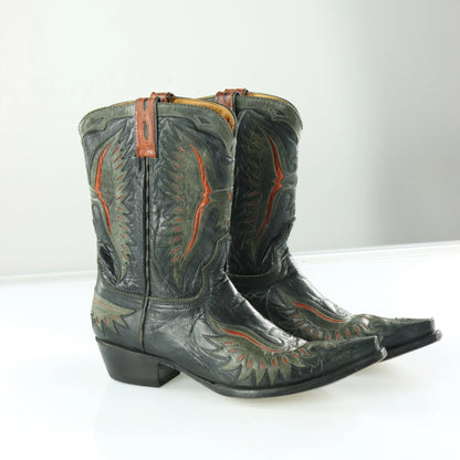 OLD GRINGO Embroidered Detail Leather Pointed Toe Western Boots (11D) - Vintage Sole Melbourne