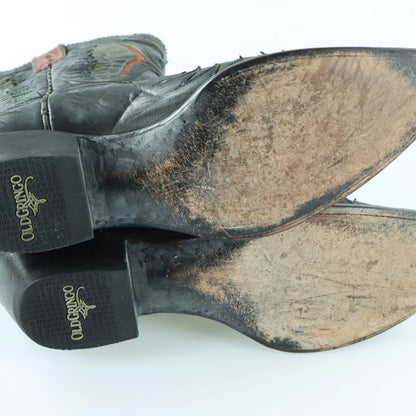 OLD GRINGO Embroidered Detail Leather Pointed Toe Western Boots (11D) - Vintage Sole Melbourne