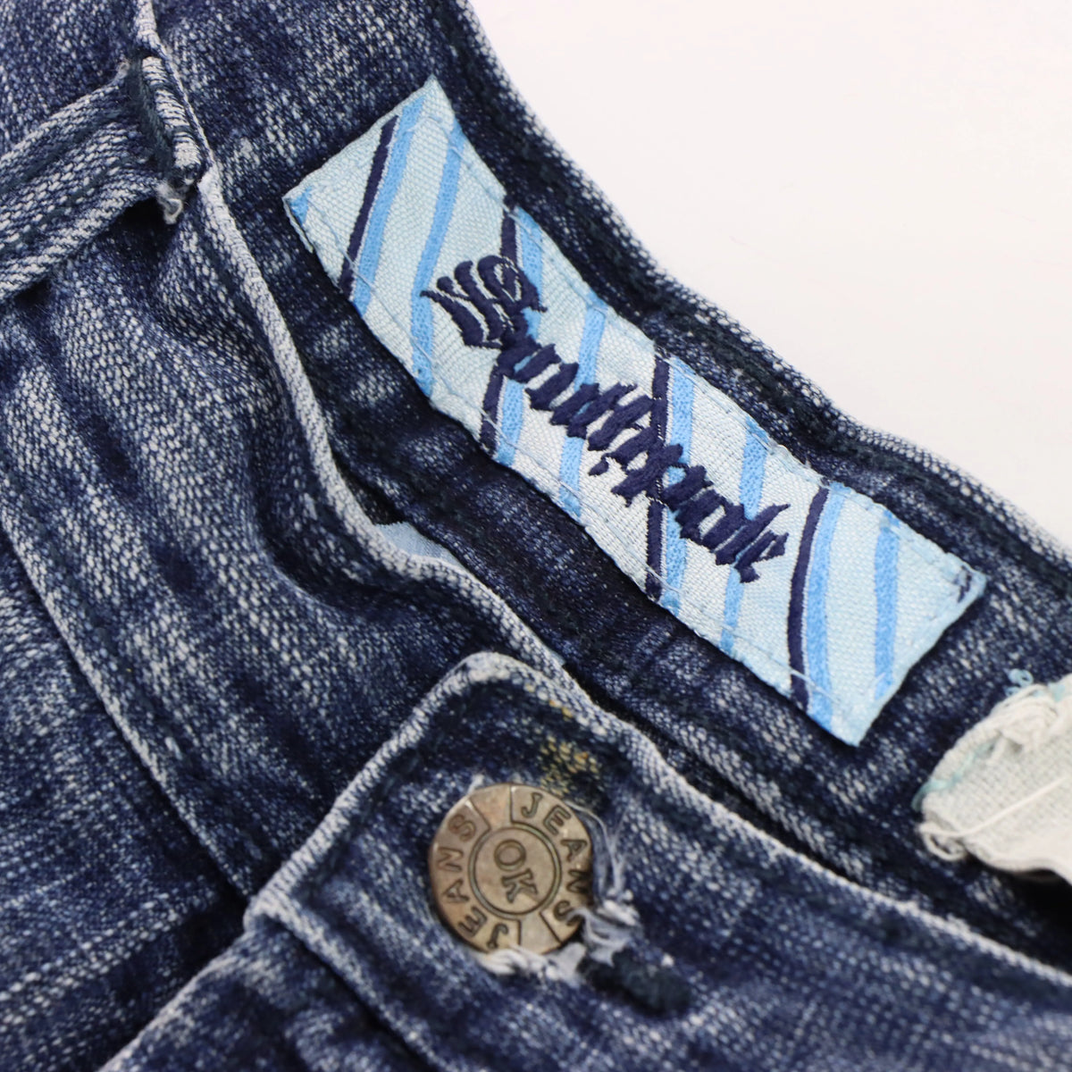 Vintage SOUTHPOLE Y2K 'Relax Fit' Blue Embroidered Distressed Jeans (36)