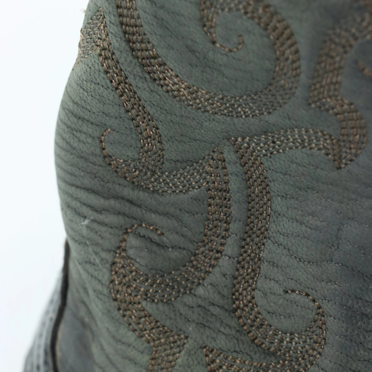 BLACK JACK Brown Leather Embroidered Pattern USA Made Western Boots (9D) - Vintage Sole Melbourne