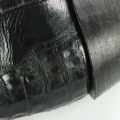 LUCCHESE Alligator Skin USA Made Black Western Boots (12) - Vintage Sole Melbourne