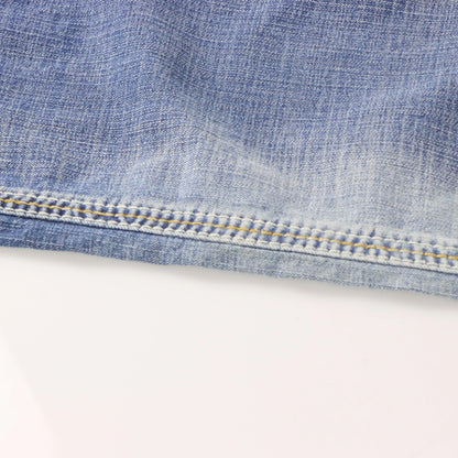 Vintage AFFLICTION Y2K 'Blake' Embroidered Faded Blue Jeans (38)