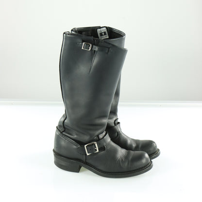 FRYE 'Veronica' Black Buckle Motorcycle Boots (Women's 10)