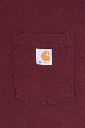 CARHARTT Maroon 'Original Fit' Front Pocket T-Shirt (4XL)
