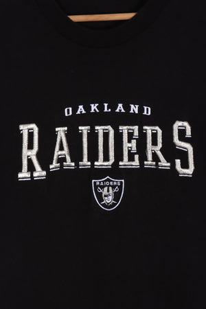 Oakland Raiders Embroidered NFL Metallic Detail Football Tee (M)