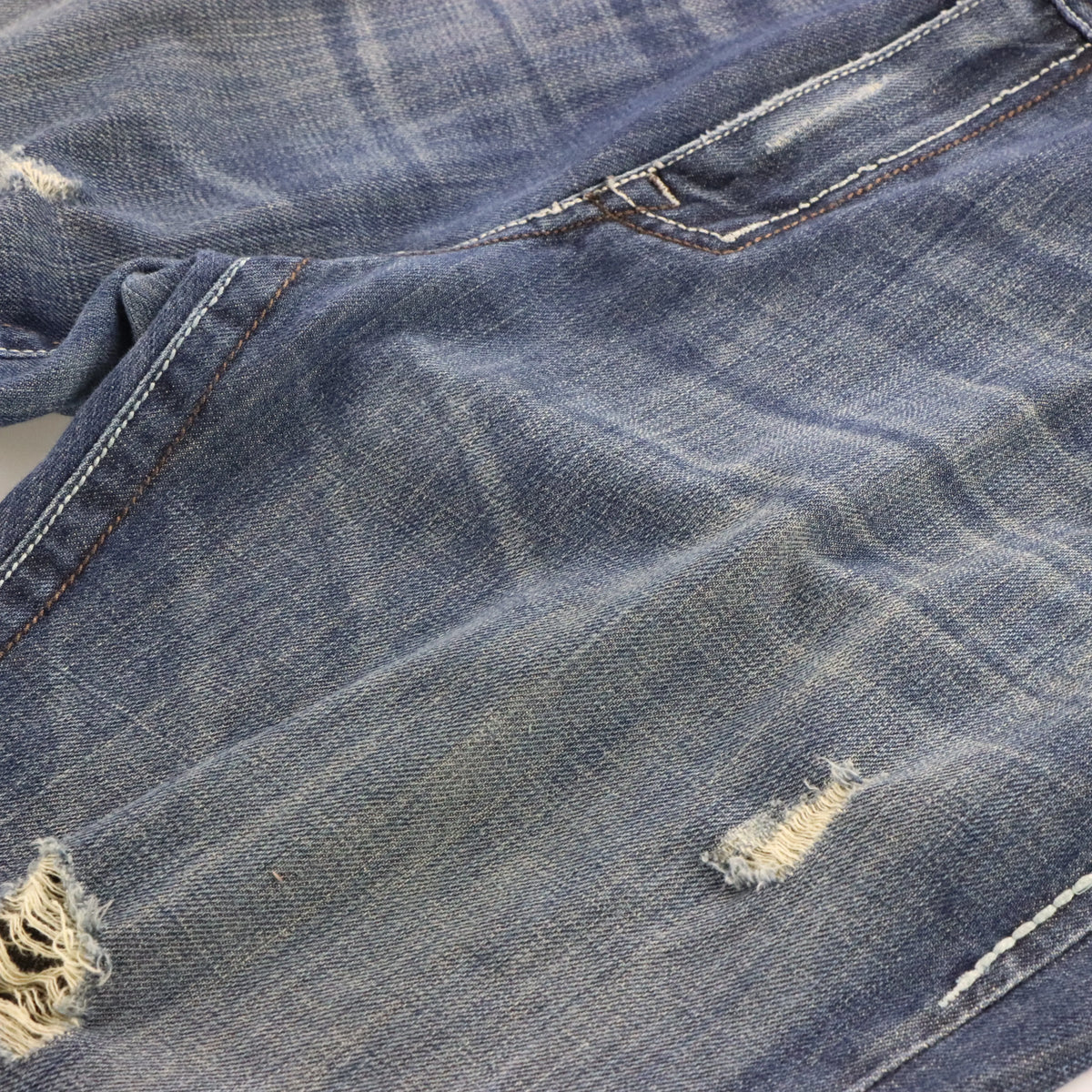 Vintage AFFLICTION Y2K Embroidered Cross Pocket Blue Denim Jeans (38 x 32)
