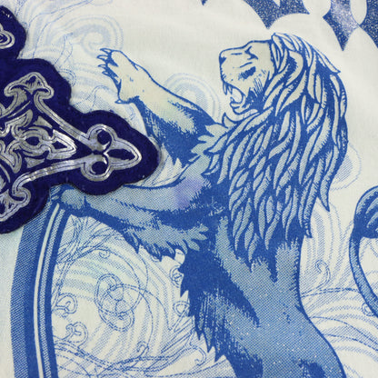 AKCESS PREMIUM Glitter "Redemption" Blue & White Y2K Foil Cross Patch Tee (M-L)