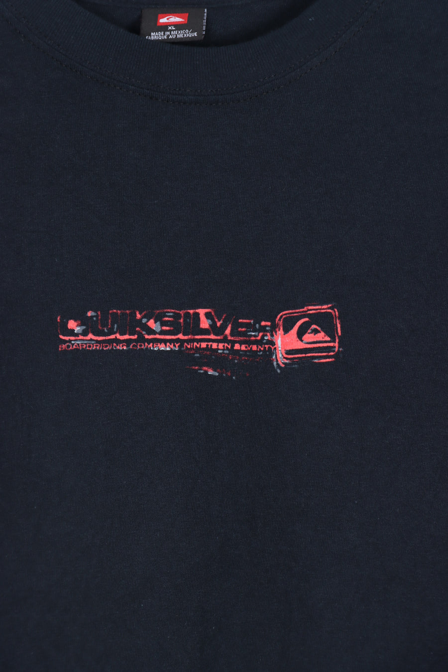 QUIKSILVER Black & Red Logo Surf Skate Front & Back Tee (XL)