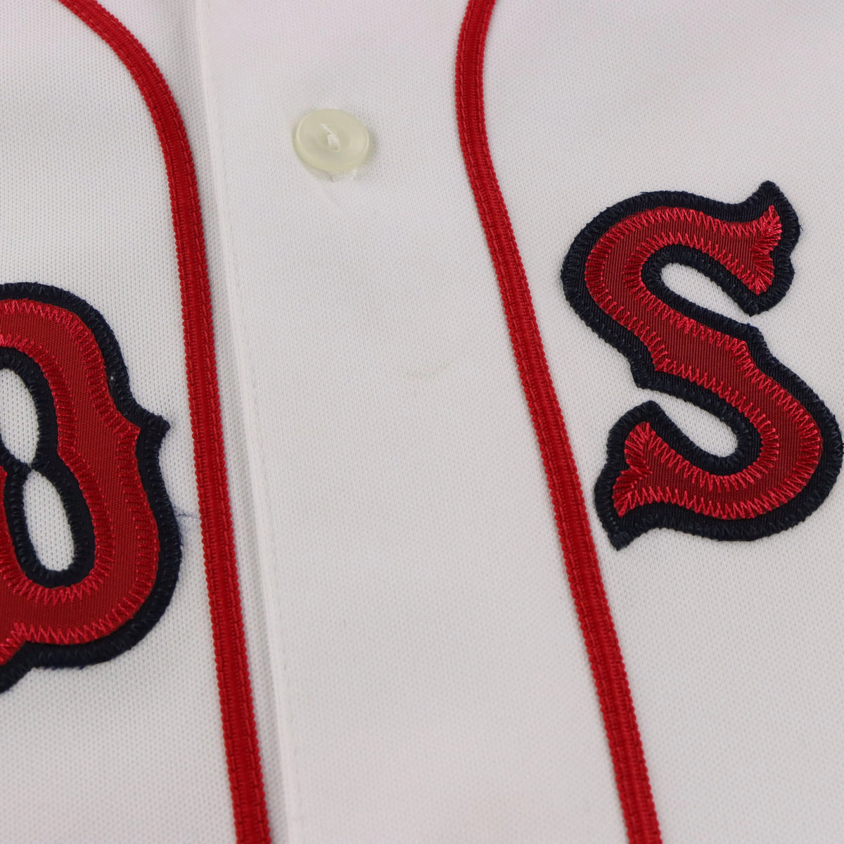 Vintage 90s MLB Boston Red Sox Spell Out Logo Patch USA Made Baseball Jersey (L)