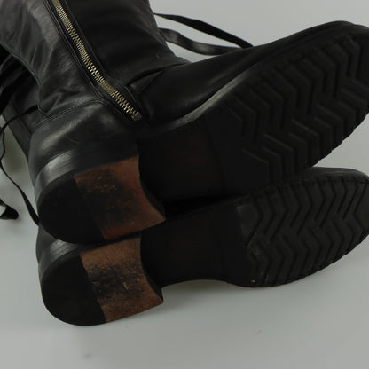 FRYE 'Veronica' Strap Tall Zip Up Black Buckle Boots (8)