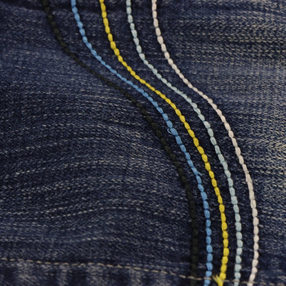 Vintage Y2K SOUTHPOLE Cool Tone Embroidered Pocket Jorts Faded Blue Jean Shorts (29)