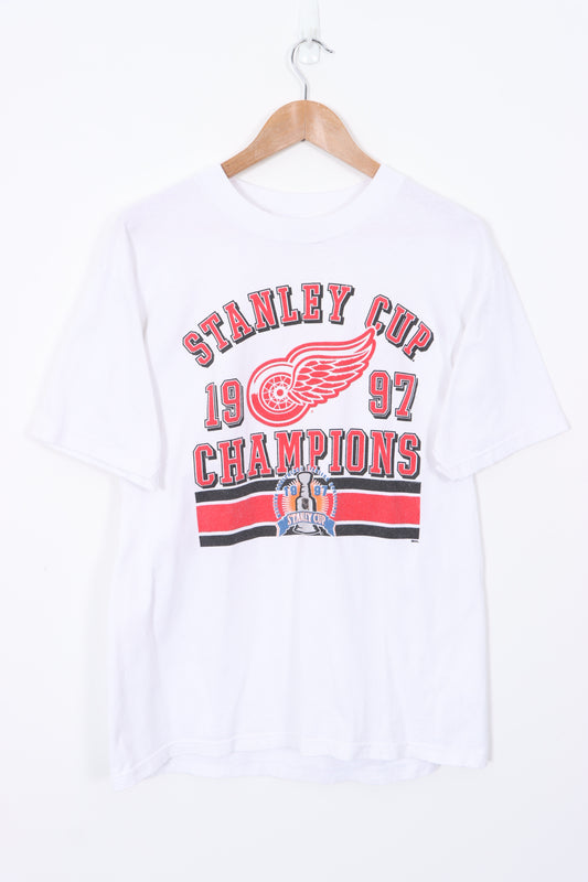 1997 Red Wings Stanley Cup Champions White T-Shirt (L)