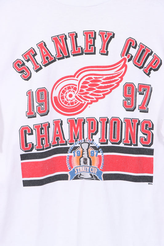 1997 Red Wings Stanley Cup Champions White T-Shirt (L)