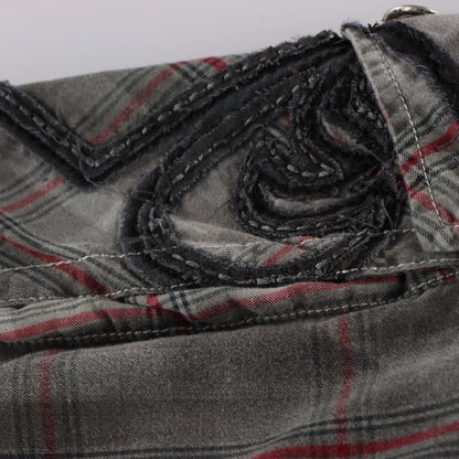 Vintage AFFLICTION Y2K Plaid Jorts Deadstock Grey & Red Pocket Shorts (32)