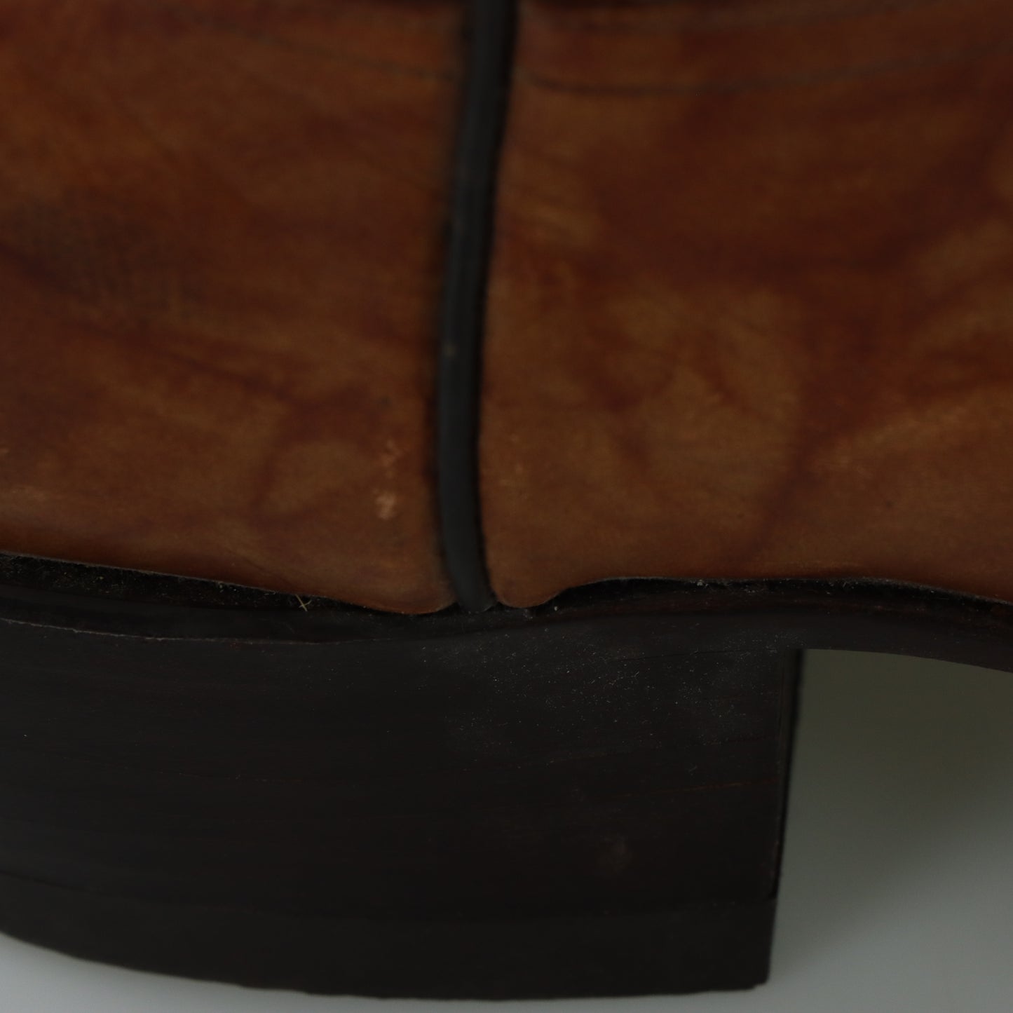 TONY LAMA Embroidered USA Made Tan Leather Western Cowboy Boots (17 B)