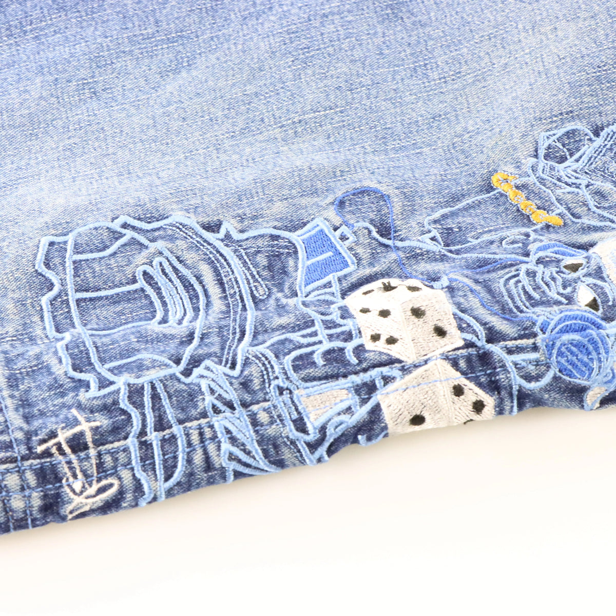 Vintage BLUE BAY Y2K Embroidered Dice Pocket Jorts Carpenter Denim Shorts (30)