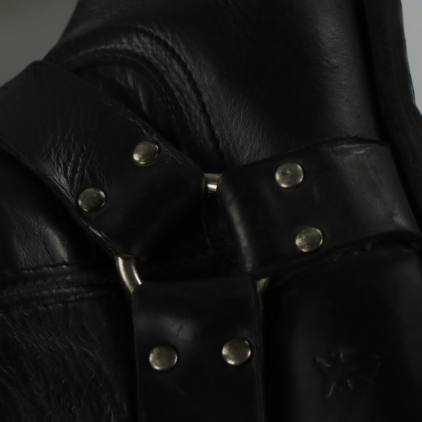 FRYE Harness Black & Silver Stud Buuckle Motorcycle Boots (10.5 D)