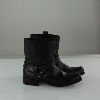 FRYE Harness Black & Silver Stud Buuckle Motorcycle Boots (10.5 D)