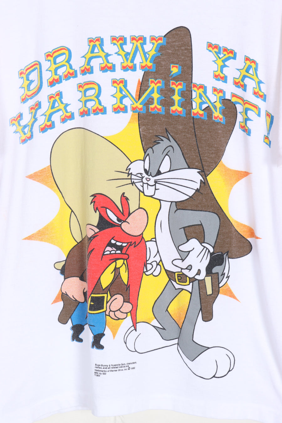 LOONEY TUNES Vintage 1992 'Draw, Ya Varmint' Bugs Bunny USA Made Tee (S-M)