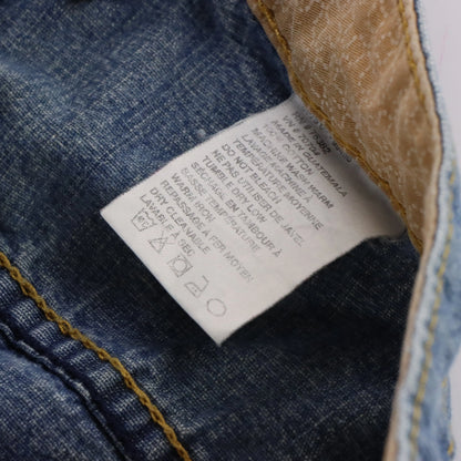 Vintage TIMBERLAND Embroidered Jorts Blue & Yellow Denim Jean Shorts (36)