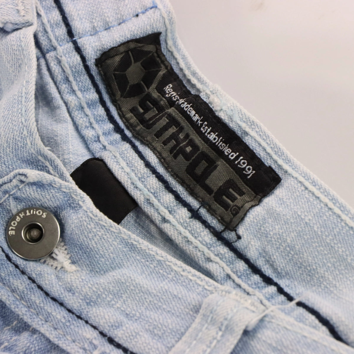 VINTAGE SOUTHPOLE Y2K Light Wash Jorts Denim Jean Shorts  (34)