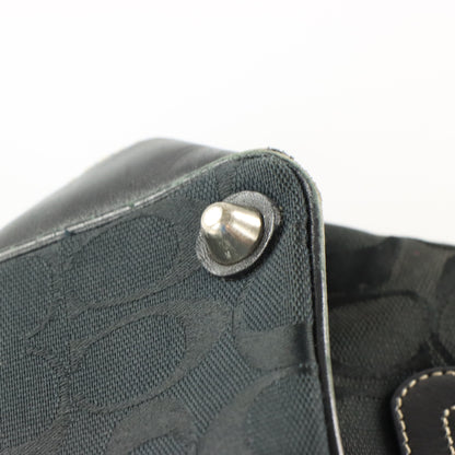 COACH 8K06 Signature Belted Black Canvas Shoulder Tote Bag