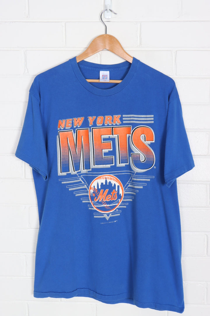 1991 Vintage New York Mets MLB Logo 7 Single Stitch Baseball Tee (M-L)
