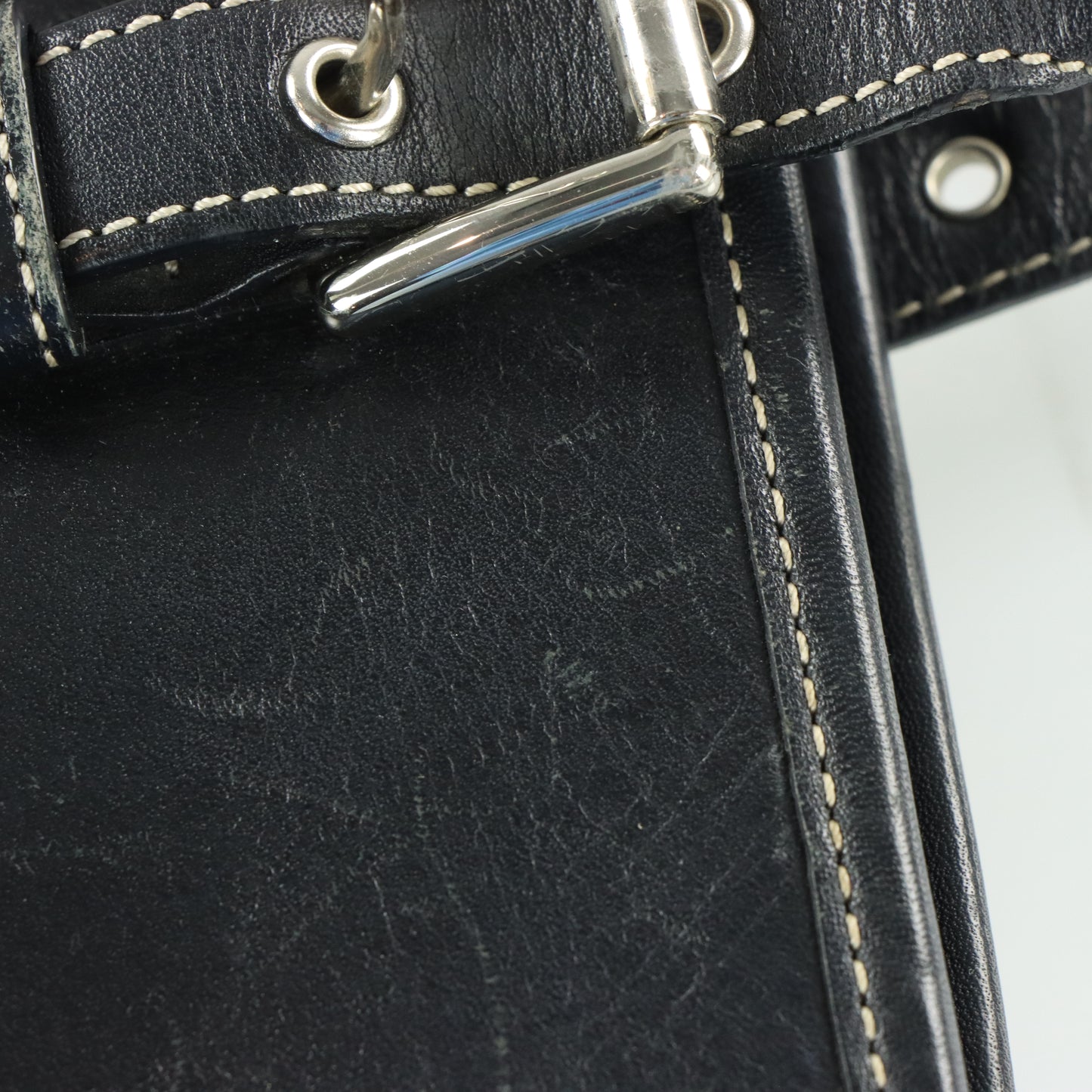 COACH 8K06 Signature Belted Black Canvas Shoulder Tote Bag