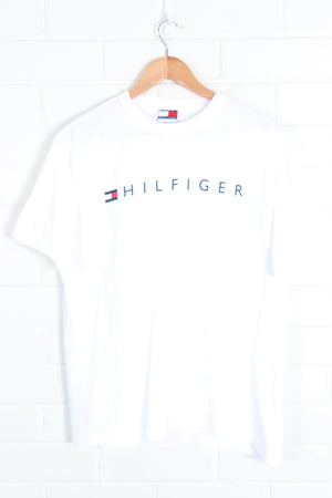 White TOMMY HILFIGER Spell Out USA Made Logo Tee (M)