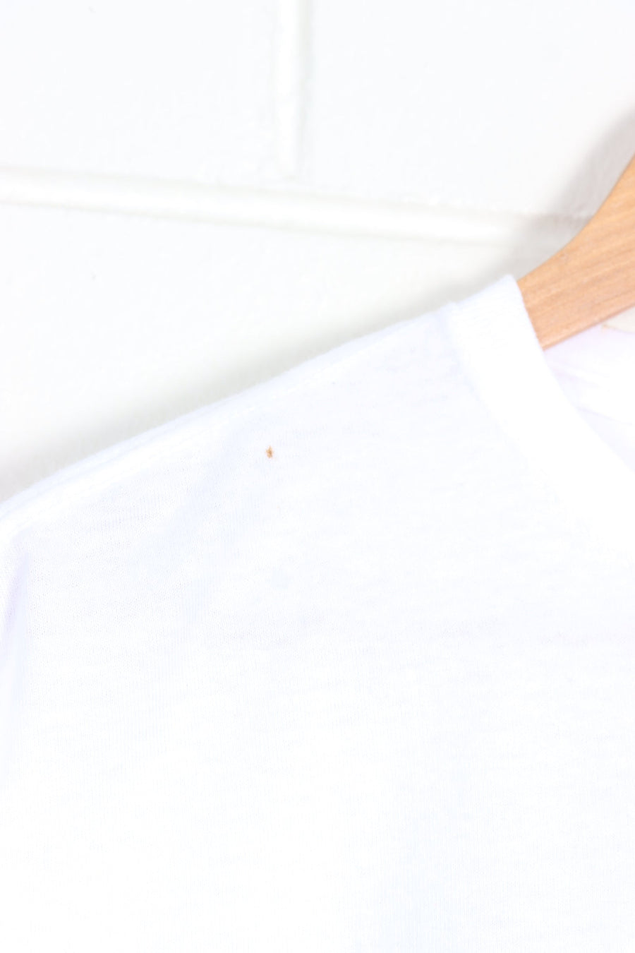 White TOMMY HILFIGER Spell Out Logo Tee USA Made (M)