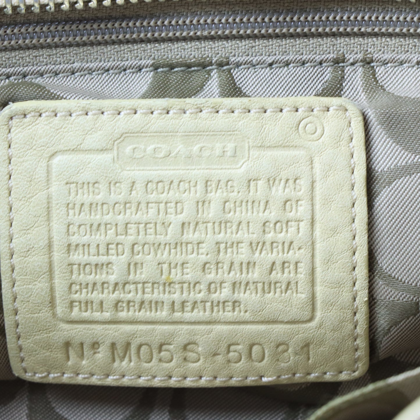 COACH 5031 Hampton Tassel Tan Pebbled Leather Bag