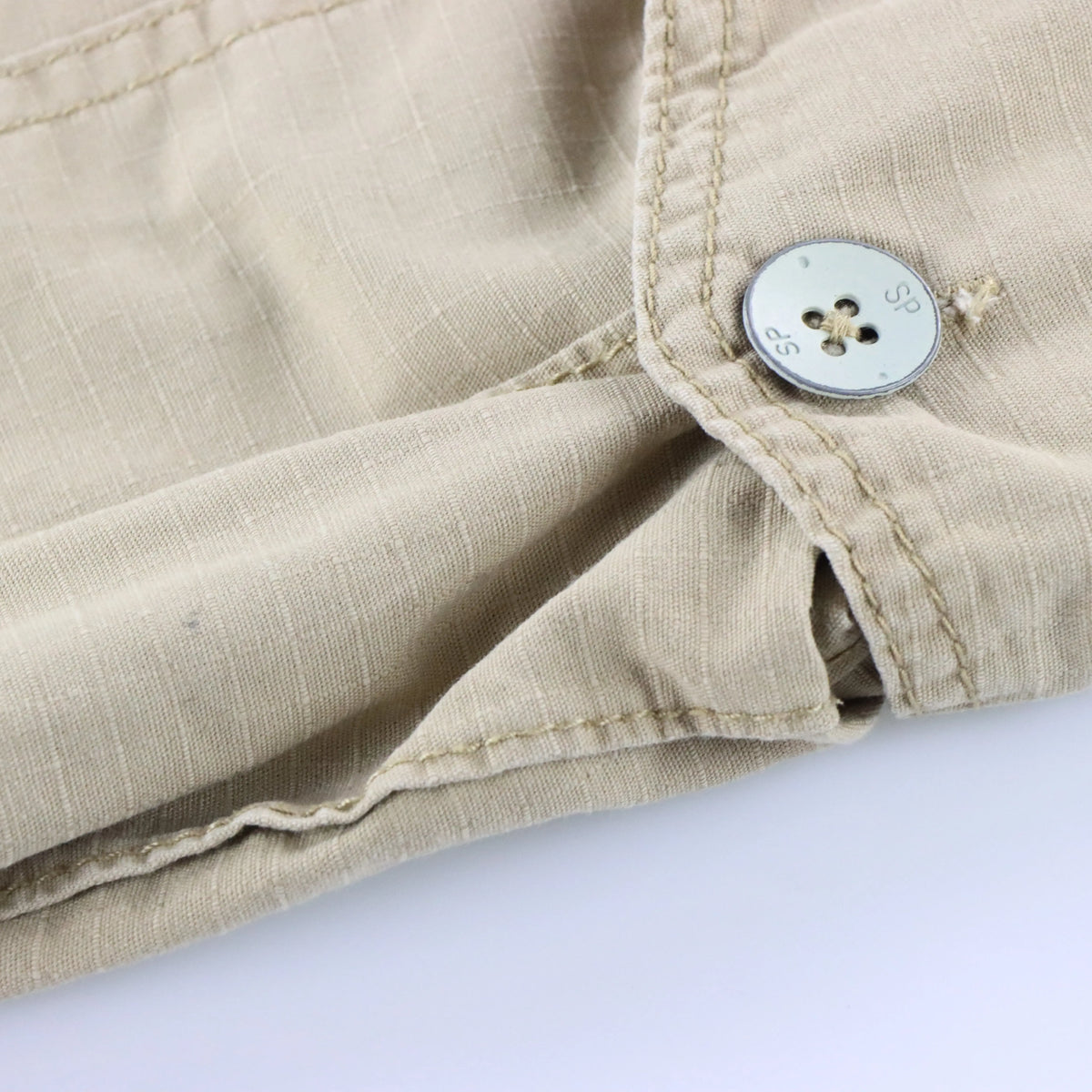 Vintage SOUTHPOLE Y2K Cargo Tan Brown Pocket Straps Jorts Shorts (32)